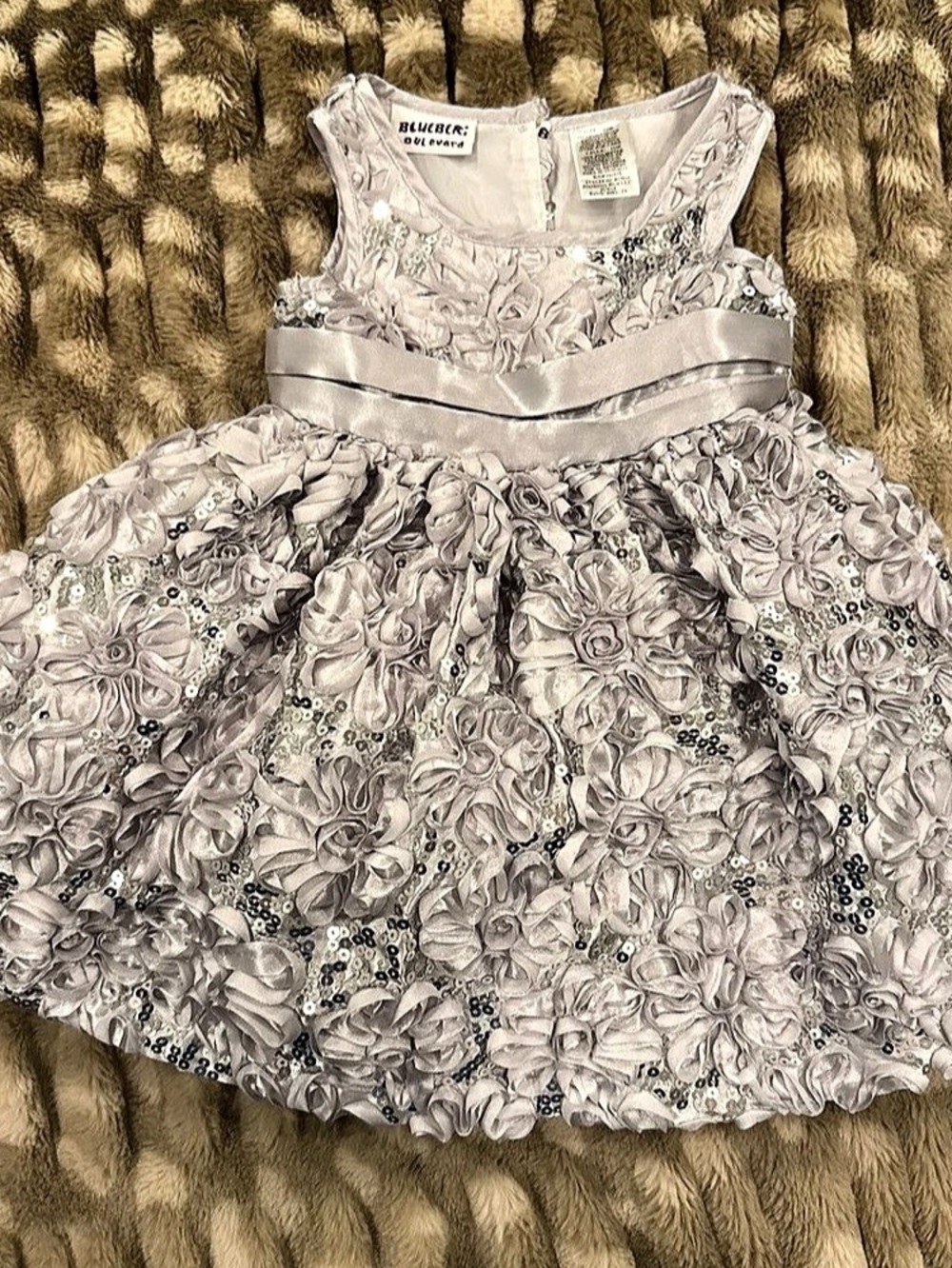 Blueberi Boulevard Floral Sequin Party Dress Baby 12M Like New